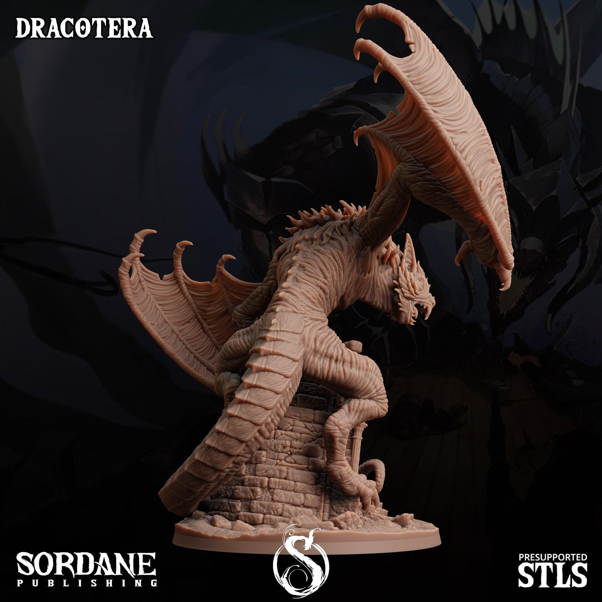 Dracoterra. Giant Bat Monster - Sordane Publishing | 28mm and 32mm | Wargaming | DnD | Tabletop Roleplaying