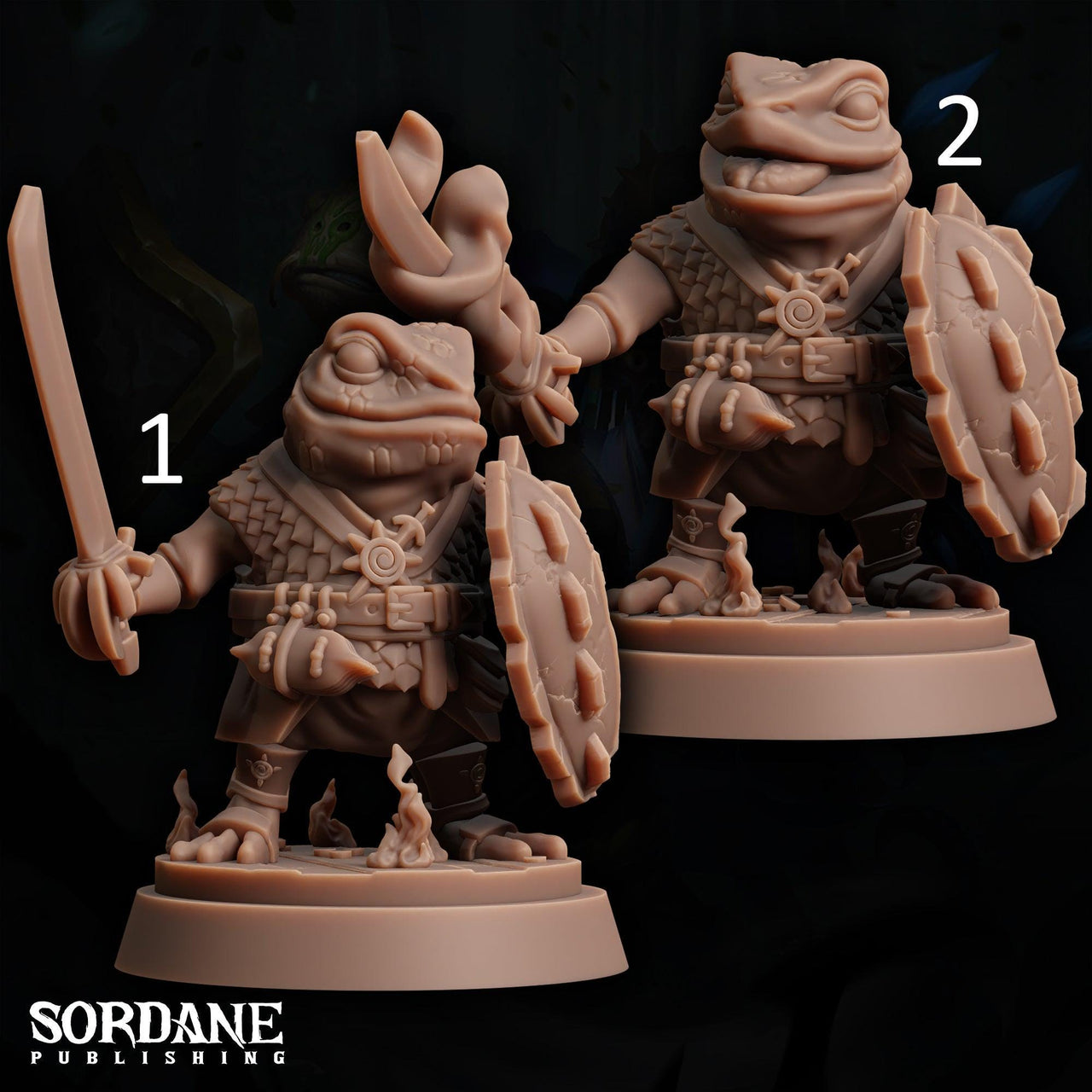 Froin Paladin, Aung. Frogfolk Warrior - Sordane Publishing | 28mm and 32mm | Wargaming | DnD | Tabletop Roleplaying