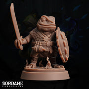 Froin Paladin, Aung. Frogfolk Warrior - Sordane Publishing | 28mm and 32mm | Wargaming | DnD | Tabletop Roleplaying