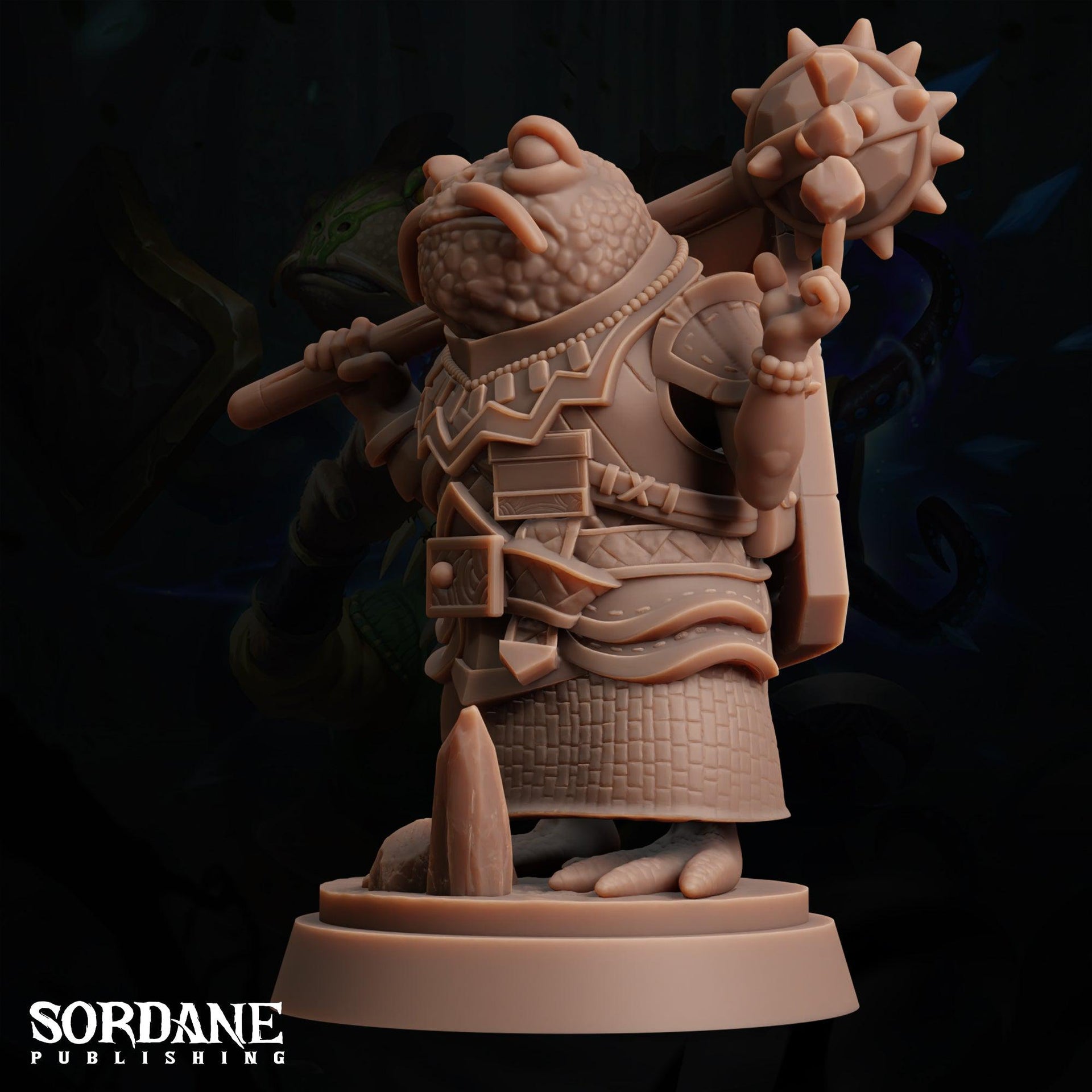 Froin Cleric, Kudmiz. Frogfolk Warrior - Sordane Publishing | 28mm and 32mm | Wargaming | DnD | Tabletop Roleplaying