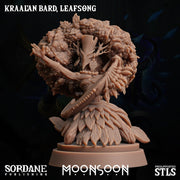 Kraalan Bard Leafsong. Tree Folk Musician - Sordane Publishing | 28mm and 32mm | Wargaming | DnD | Tabletop Roleplaying
