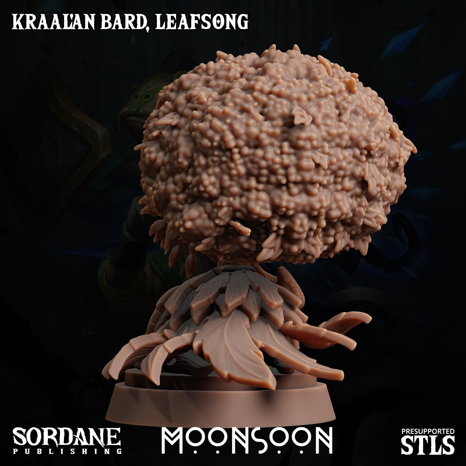 Kraalan Bard Leafsong. Tree Folk Musician - Sordane Publishing | 28mm and 32mm | Wargaming | DnD | Tabletop Roleplaying