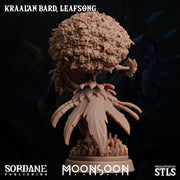 Kraalan Bard Leafsong. Tree Folk Musician - Sordane Publishing | 28mm and 32mm | Wargaming | DnD | Tabletop Roleplaying