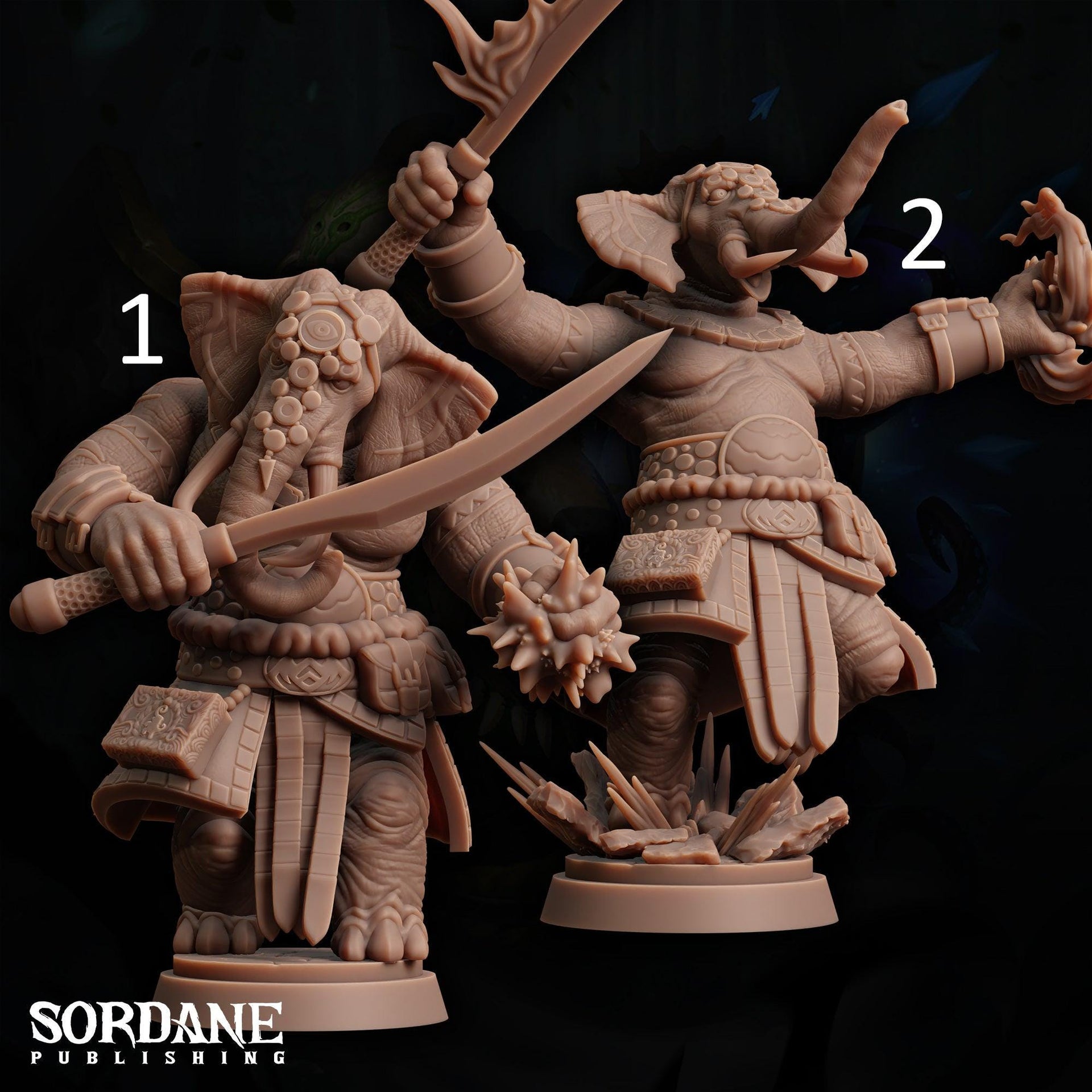 Loxo Sorcerer. Elephantfolk Spellsword - Sordane Publishing | 28mm and 32mm | Wargaming | DnD | Tabletop Roleplaying