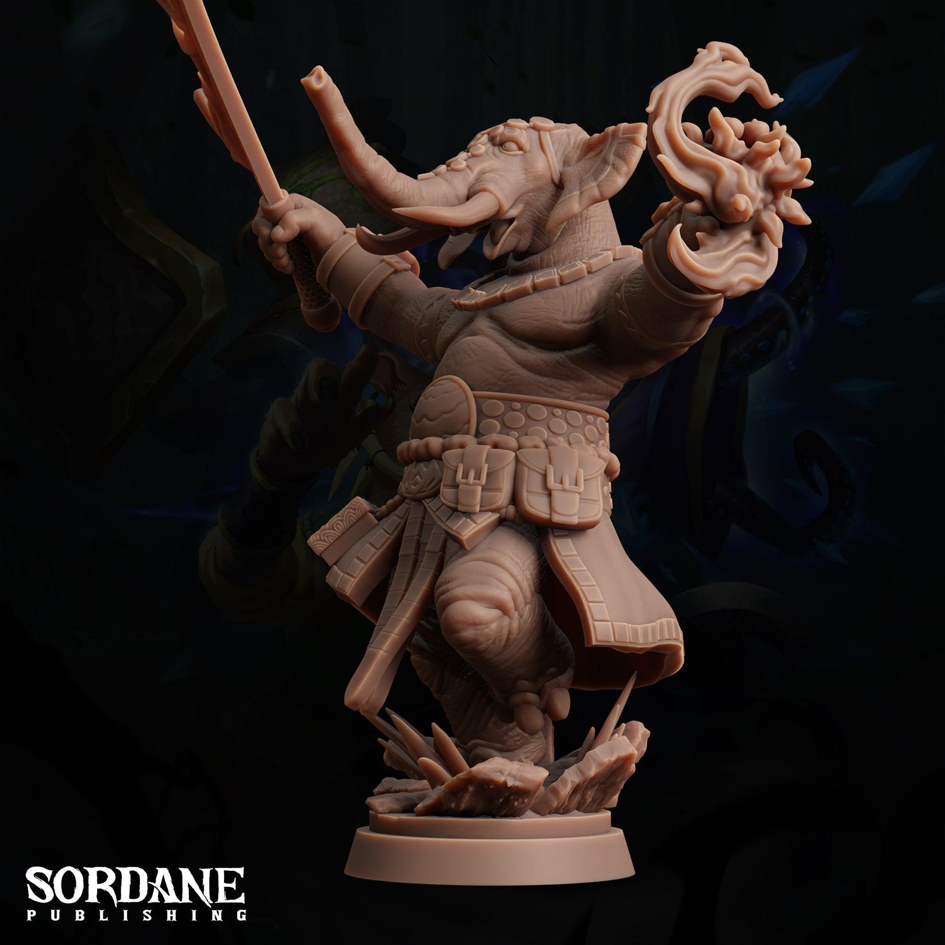 Loxo Sorcerer. Elephantfolk Spellsword - Sordane Publishing | 28mm and 32mm | Wargaming | DnD | Tabletop Roleplaying