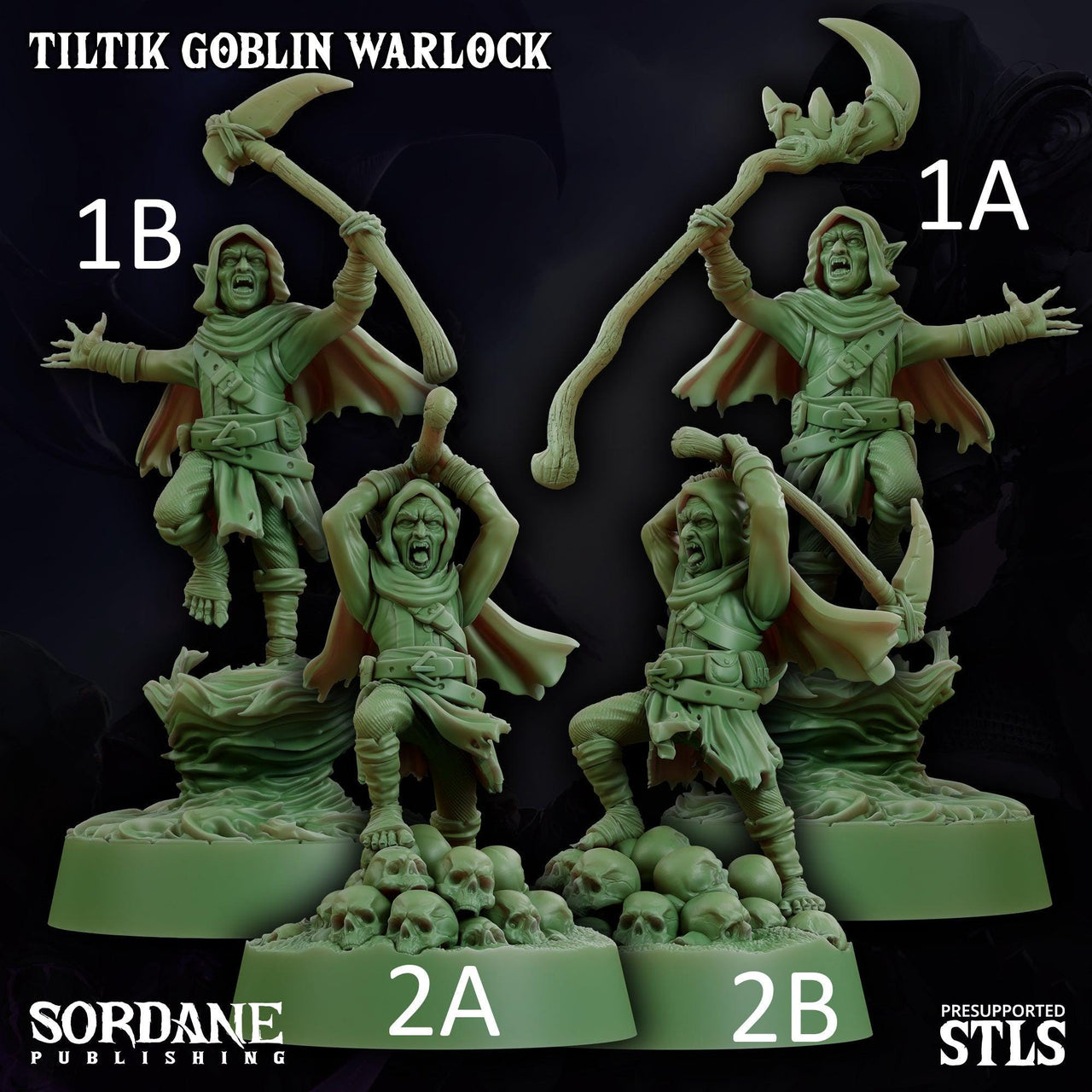 Tiltik Goblin Warlock - Sordane Publishing | 28mm and 32mm | Wargaming | DnD | Tabletop Roleplaying