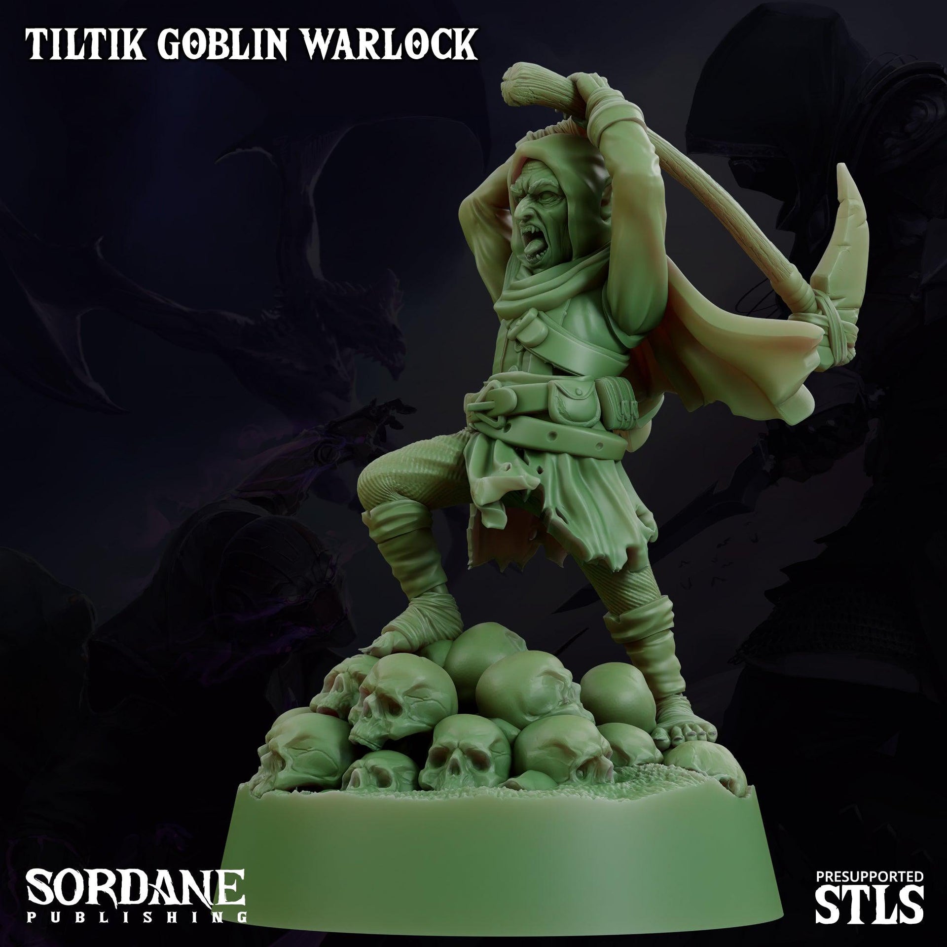 Tiltik Goblin Warlock - Sordane Publishing | 28mm and 32mm | Wargaming | DnD | Tabletop Roleplaying