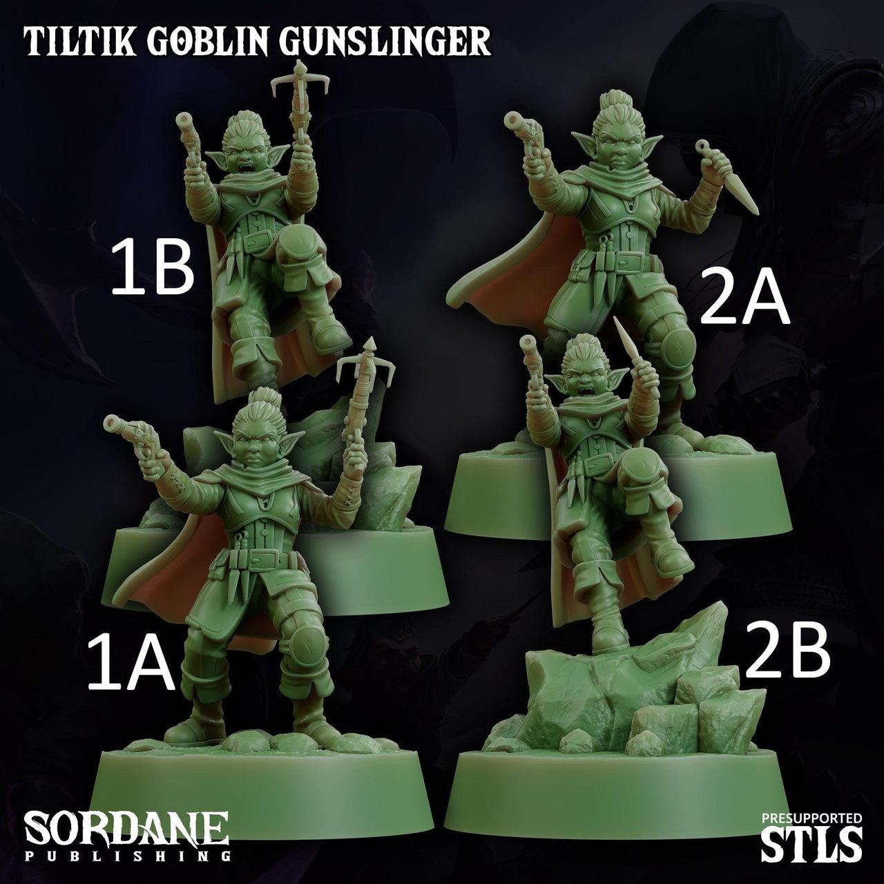 Tiltik Goblin Gunslinger - Sordane Publishing | 28mm and 32mm | Wargaming | DnD | Tabletop Roleplaying