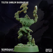 Tiltik Goblin Barbarian - Sordane Publishing | 28mm and 32mm | Wargaming | DnD | Tabletop Roleplaying