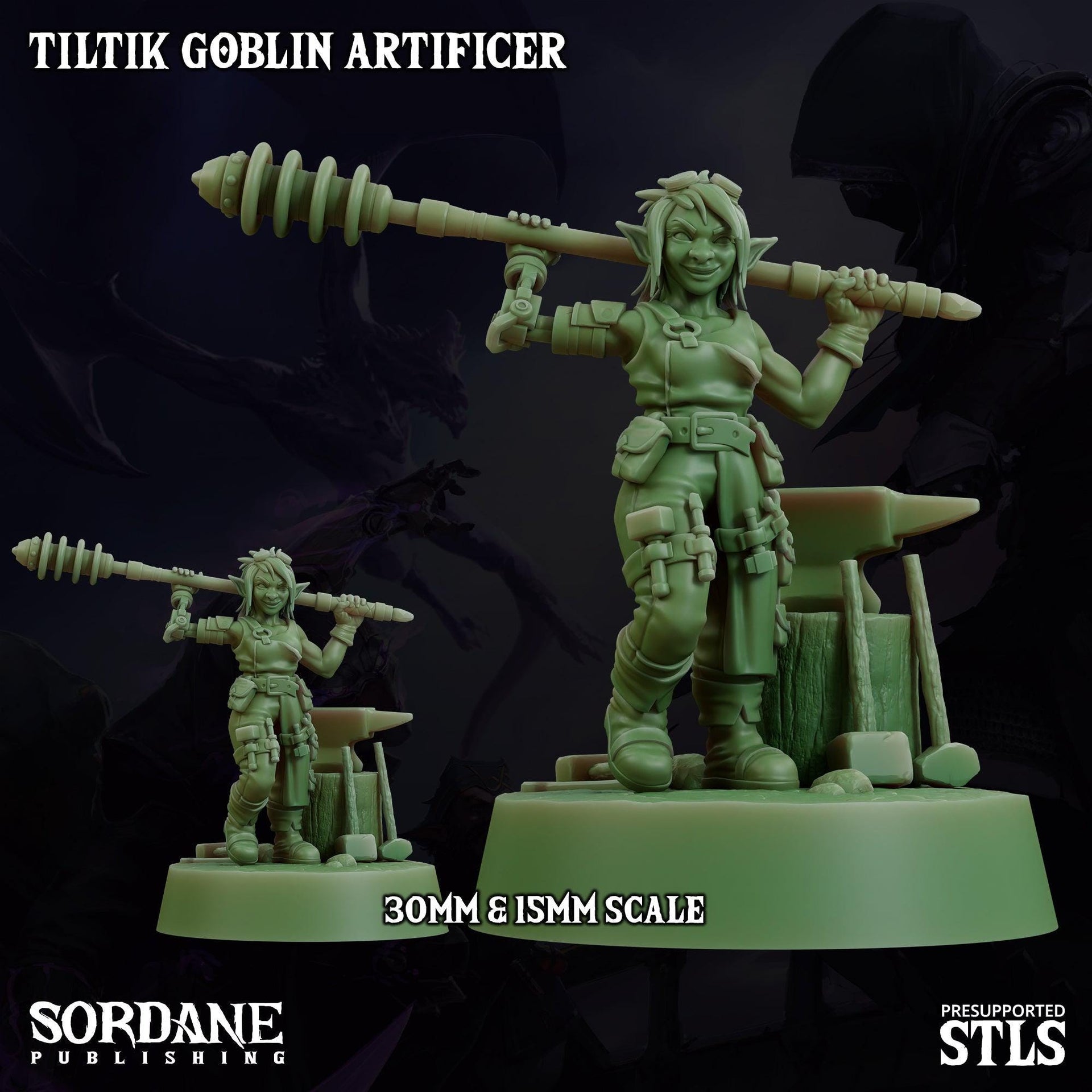 Tiltik Goblin Artificer - Sordane Publishing | 28mm and 32mm | Wargaming | DnD | Tabletop Roleplaying
