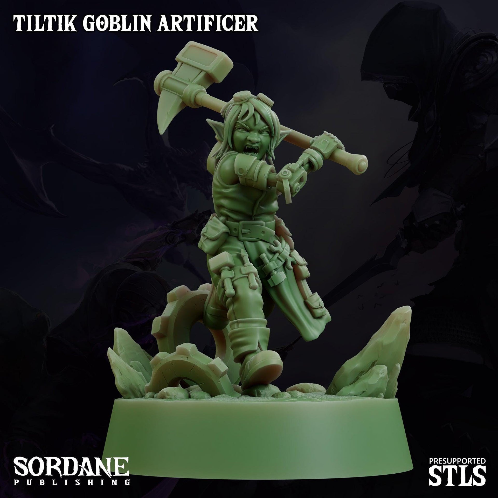 Tiltik Goblin Artificer - Sordane Publishing | 28mm and 32mm | Wargaming | DnD | Tabletop Roleplaying