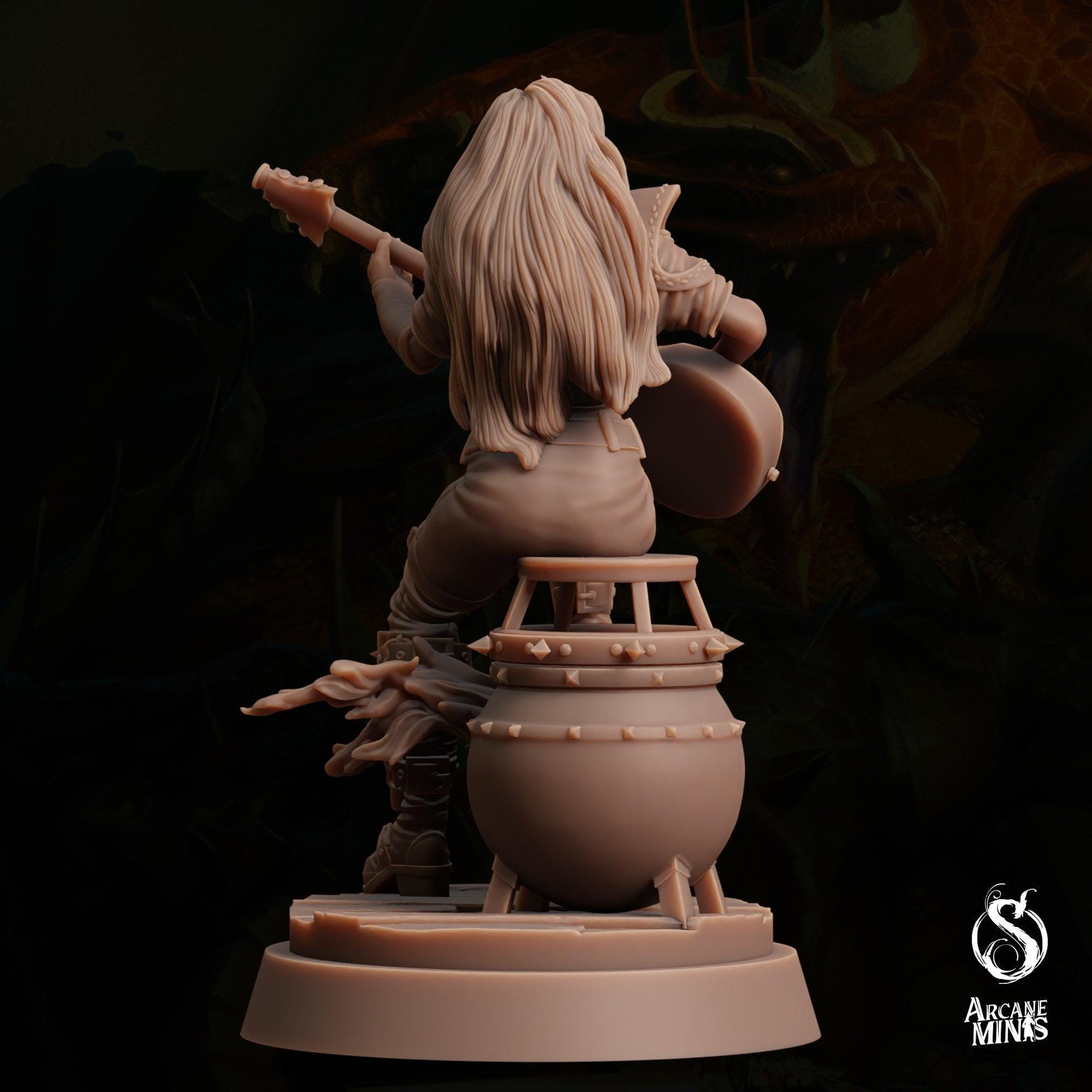 Fire Elemdar Sorcerer - Sordane Publishing | 28mm and 32mm | Wargaming | DnD | Tabletop Roleplaying