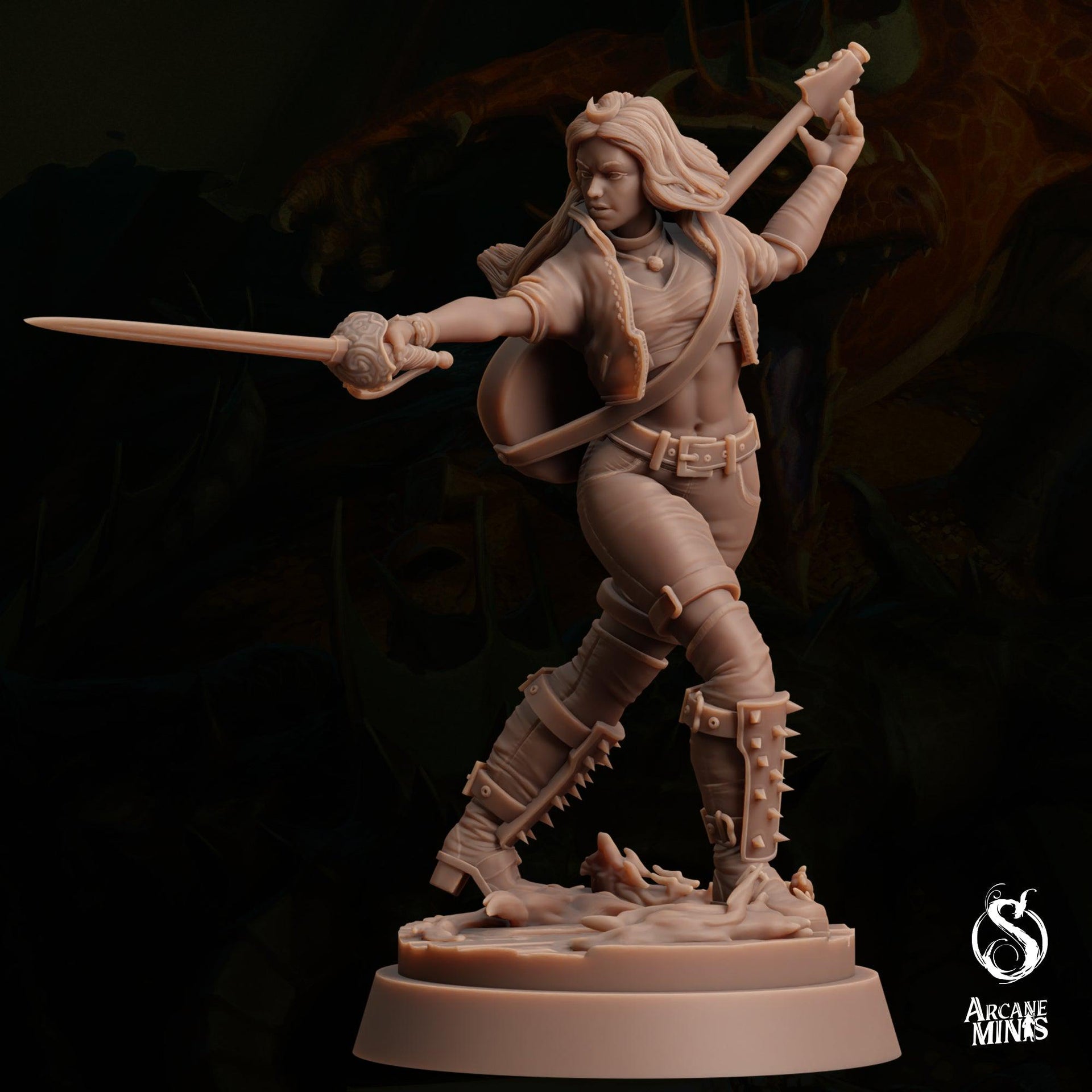 Fire Elemdar Sorcerer - Sordane Publishing | 28mm and 32mm | Wargaming | DnD | Tabletop Roleplaying