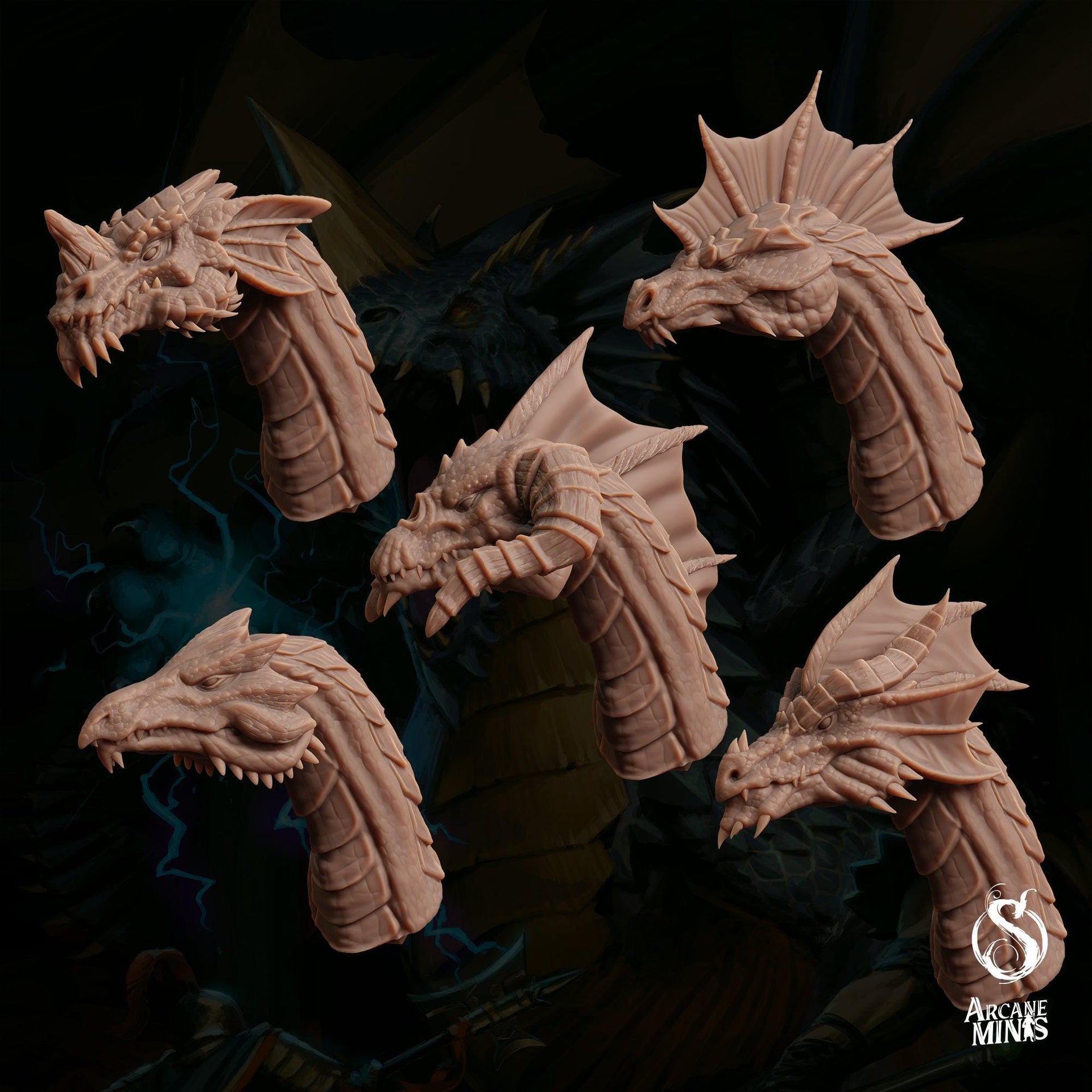 Drakkounds. Blake, Blue, Green, Red, and White Drakes - Sordane Publishing | 28mm and 32mm | Wargaming | DnD | Tabletop Roleplaying