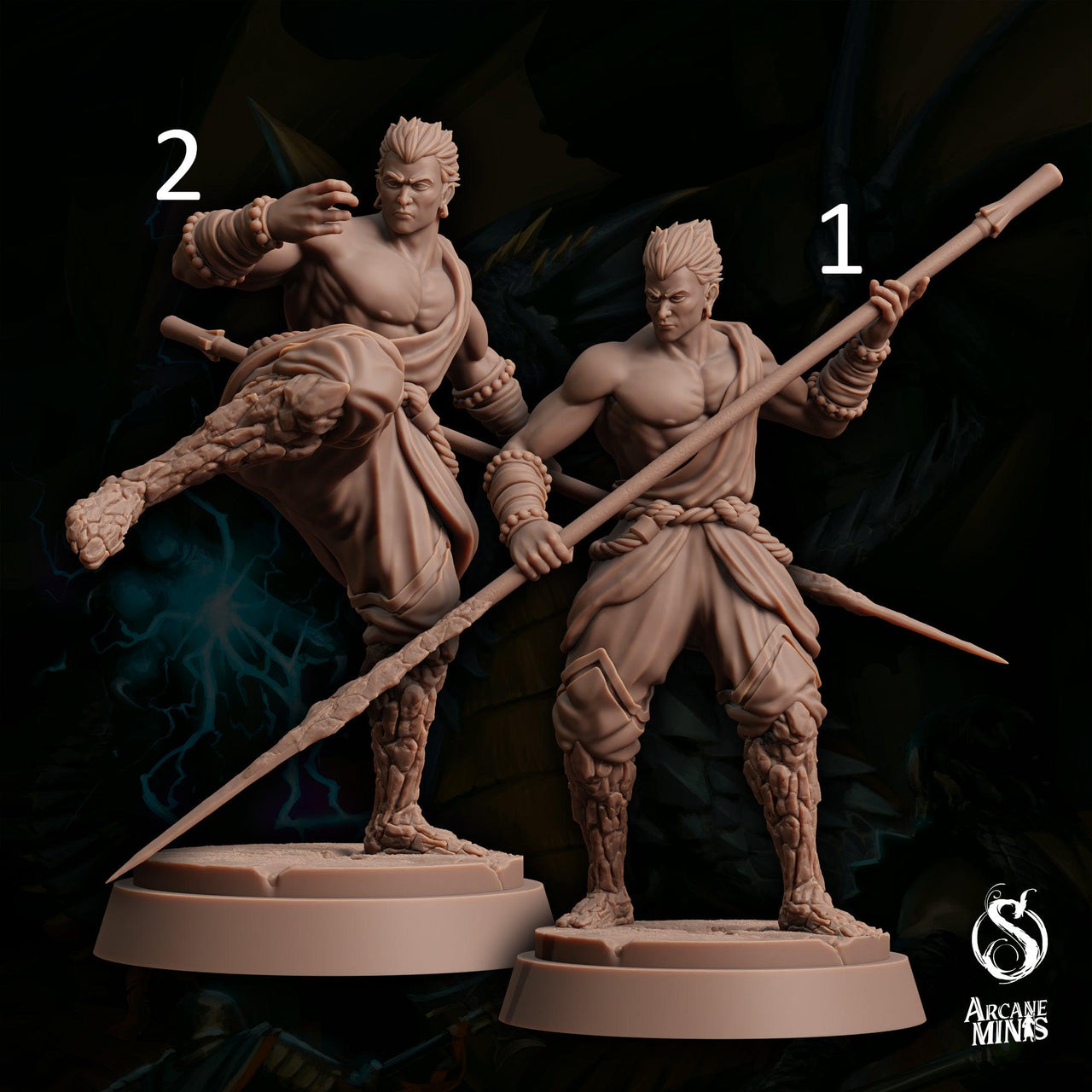 Earth Elemdar Monk - Sordane Publishing | 28mm and 32mm | Wargaming | DnD | Tabletop Roleplaying
