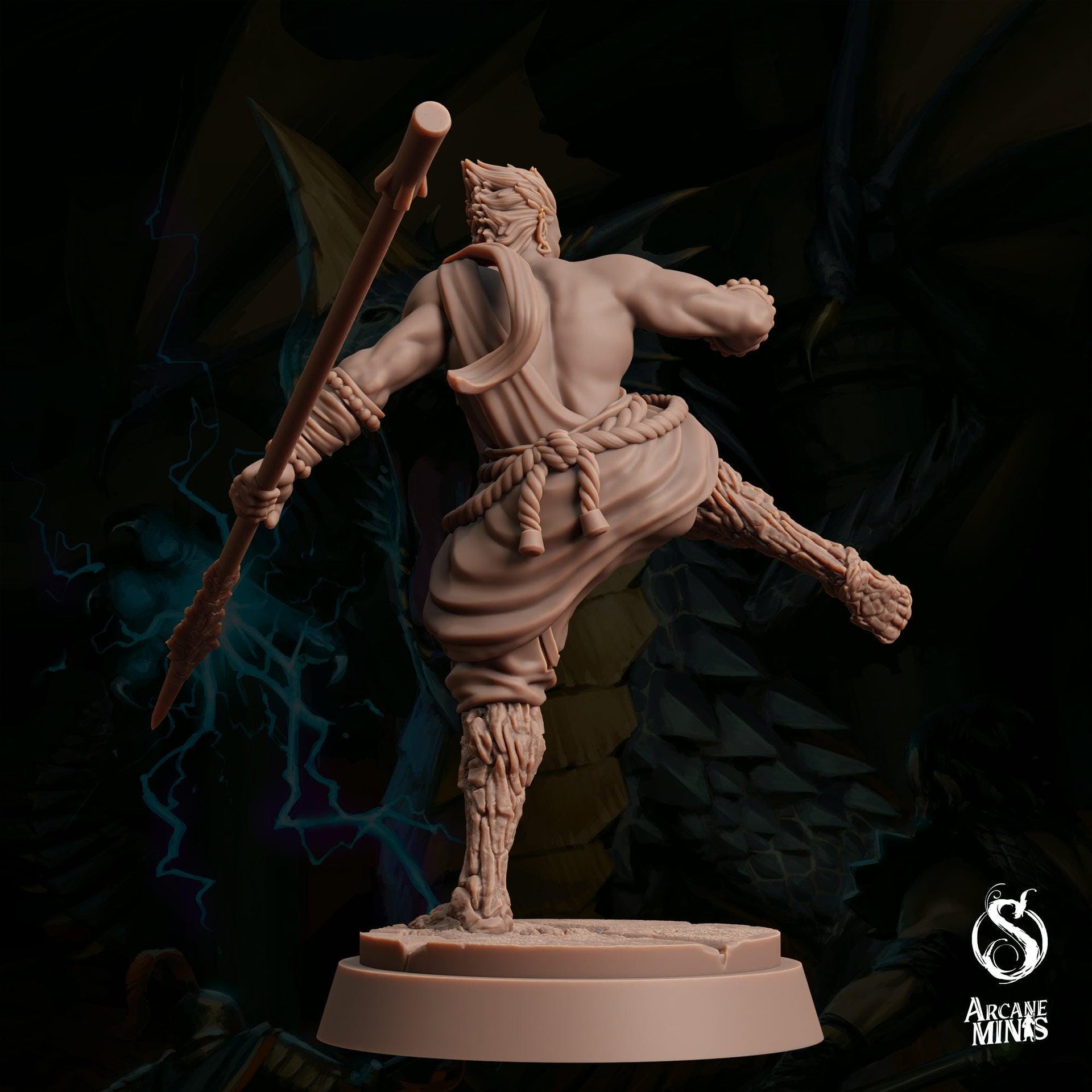 Earth Elemdar Monk - Sordane Publishing | 28mm and 32mm | Wargaming | DnD | Tabletop Roleplaying
