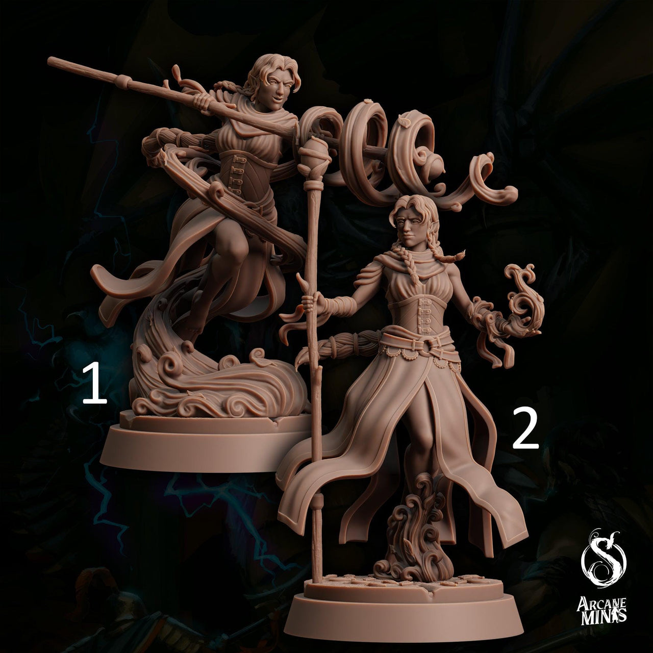 Air Elemdar Druid- Sordane Publishing | 28mm and 32mm | Wargaming | DnD | Tabletop Roleplaying