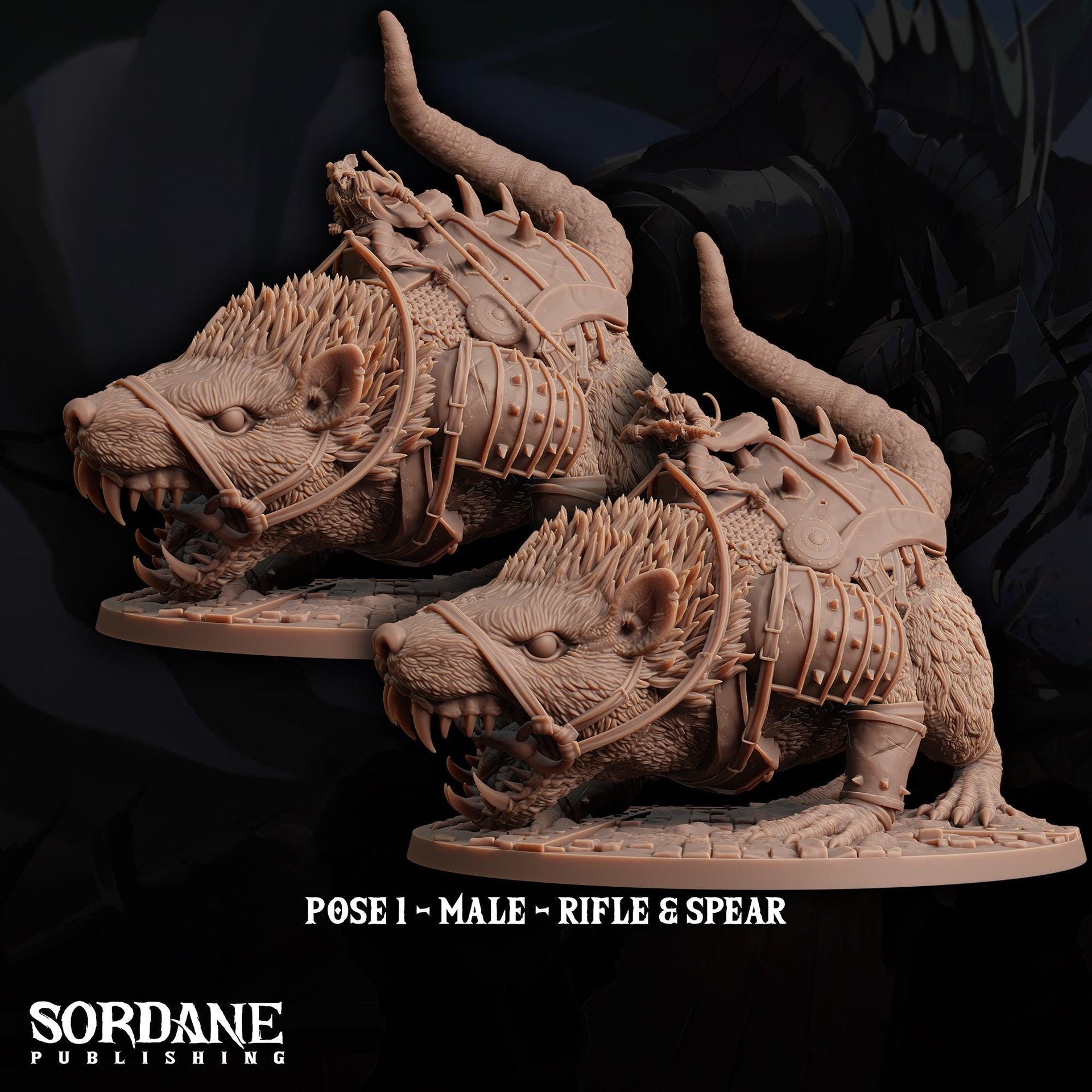 Rattigon Riders. Giant Rat Cavalry - Sordane Publishing | 28mm and 32mm | Wargaming | DnD | Tabletop Roleplaying