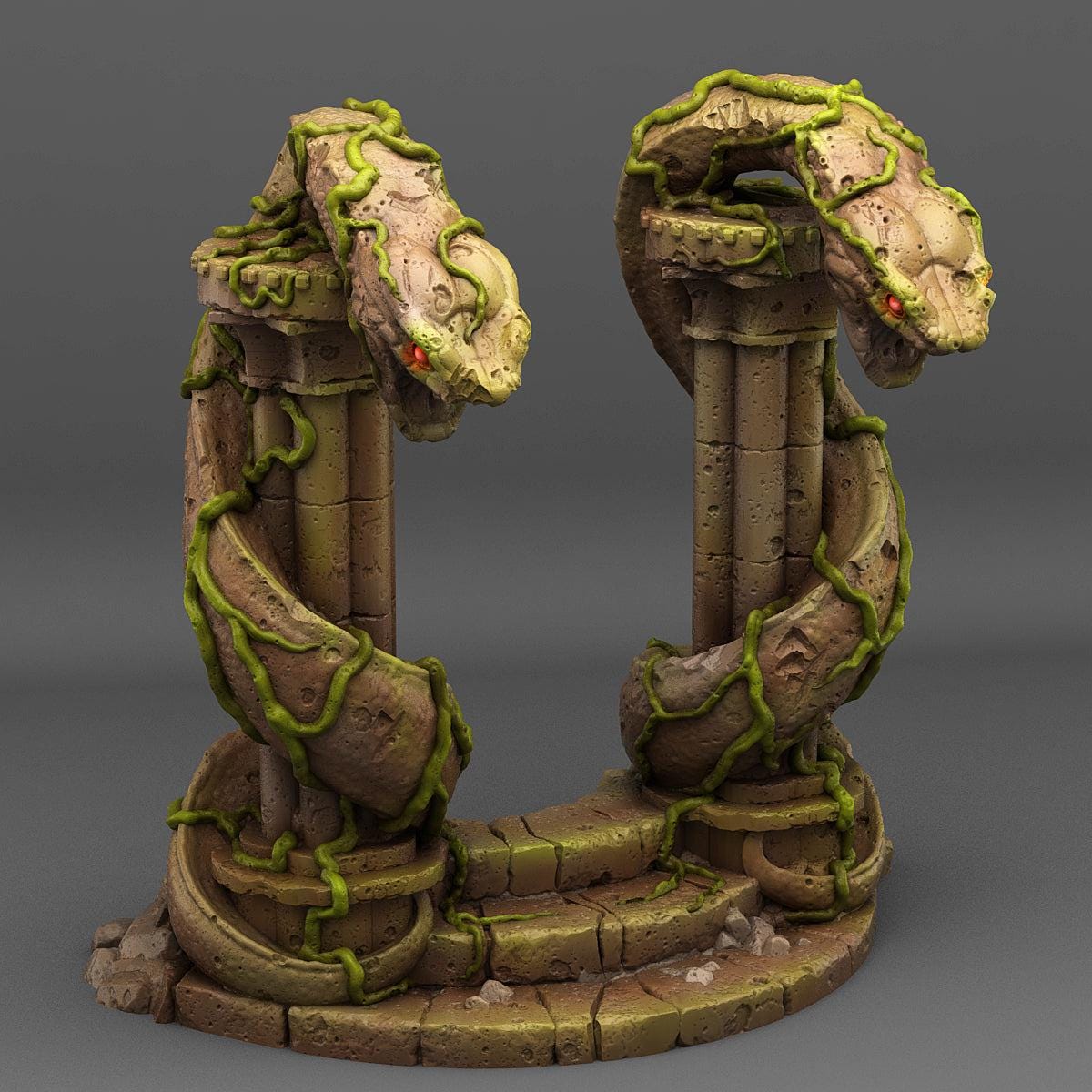 Snake God Portal - Print Your Monsters, Fantastic Portals | 28mm and 32mm | Wargaming | DnD | Tabletop Roleplaying