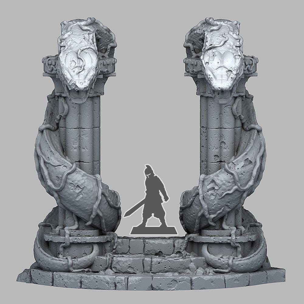 Snake God Portal - Print Your Monsters, Fantastic Portals | 28mm and 32mm | Wargaming | DnD | Tabletop Roleplaying