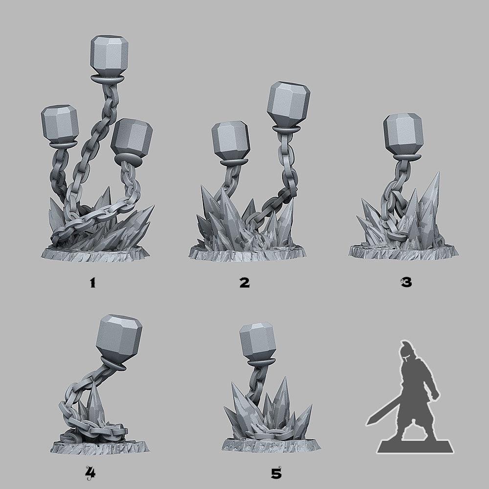 Underdark Crystal Lights - Fantastic Plants and Rocks | 28mm and 32mm | Wargaming | DnD | Tabletop Roleplaying