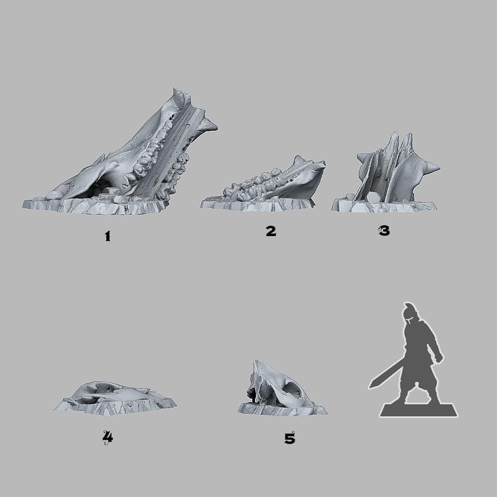 Old Creature Bones - Fantastic Plants and Rocks | 28mm and 32mm | Wargaming | DnD | Tabletop Roleplaying