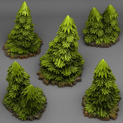 Pine Trees - Fantastic Plants and Rocks | 28mm and 32mm | Wargaming | DnD | Tabletop Roleplaying