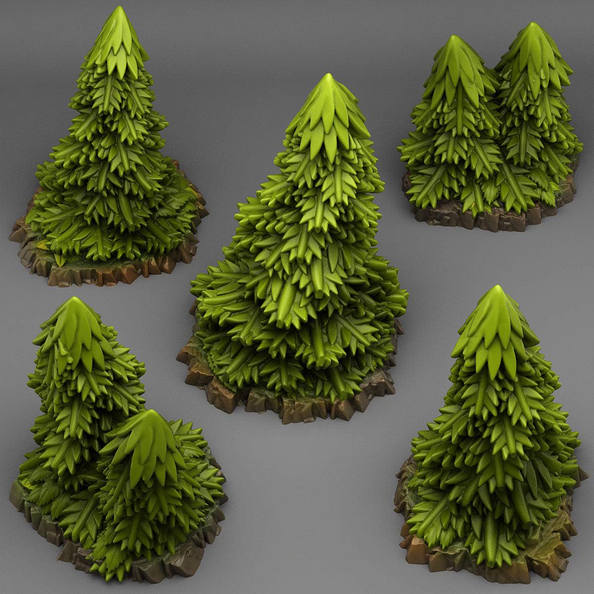 Pine Trees - Fantastic Plants and Rocks | 28mm and 32mm | Wargaming | DnD | Tabletop Roleplaying