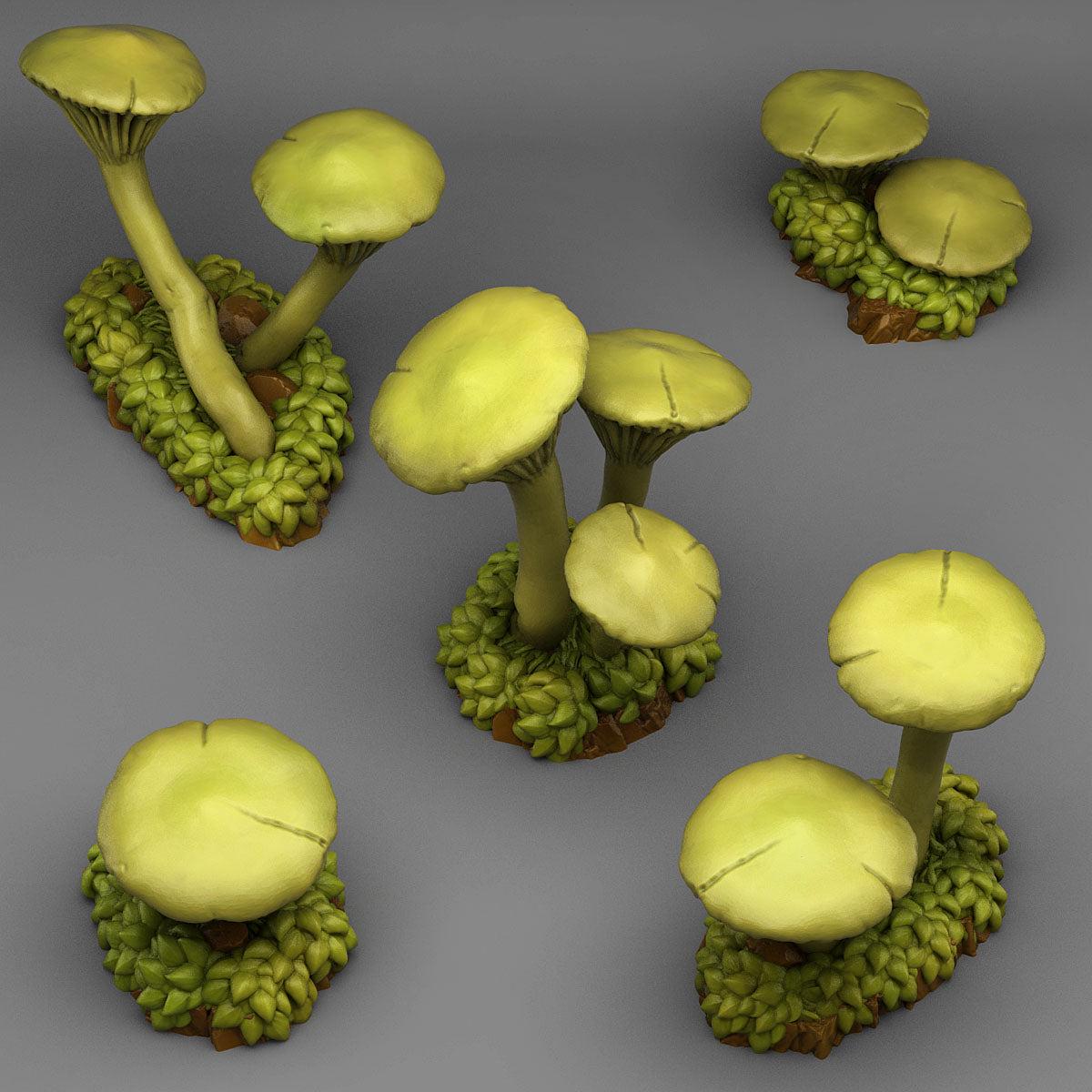 Toxic Mushrooms - Fantastic Plants and Rocks | 28mm and 32mm | Wargaming | DnD | Tabletop Roleplaying