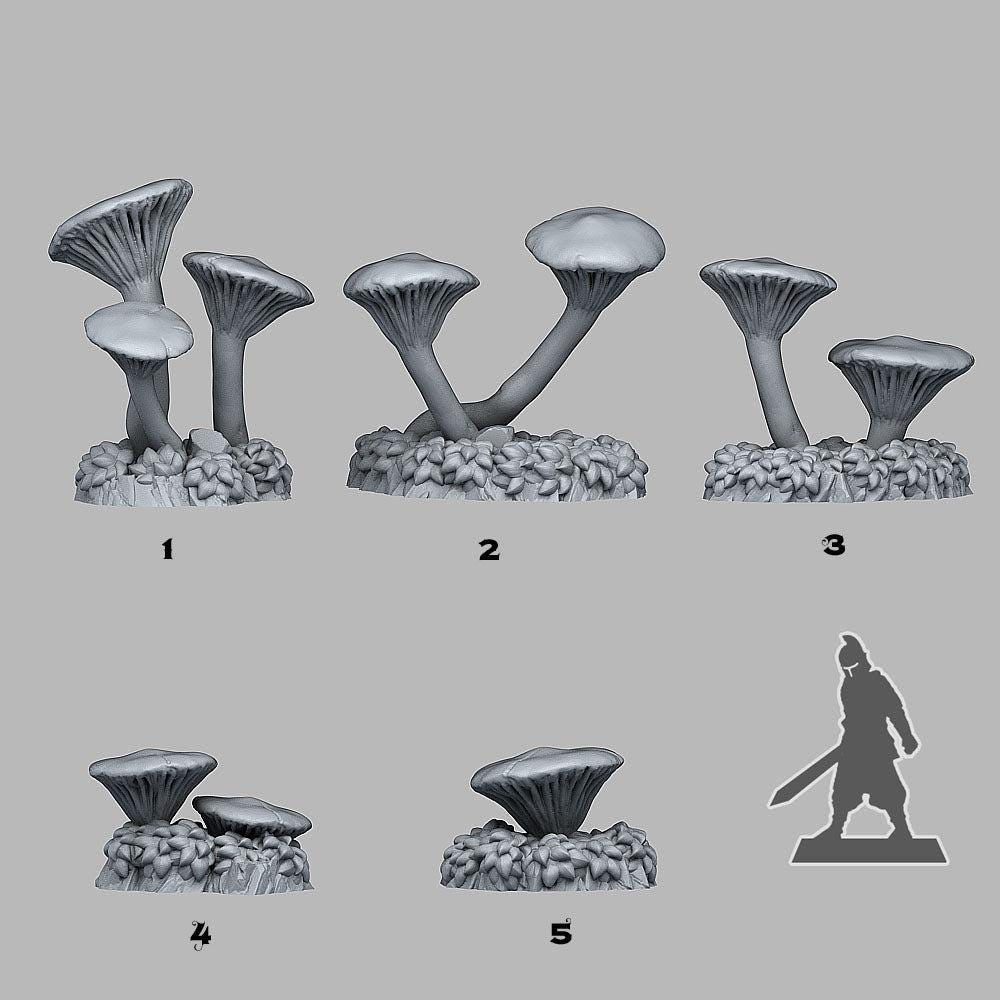 Toxic Mushrooms - Fantastic Plants and Rocks | 28mm and 32mm | Wargaming | DnD | Tabletop Roleplaying