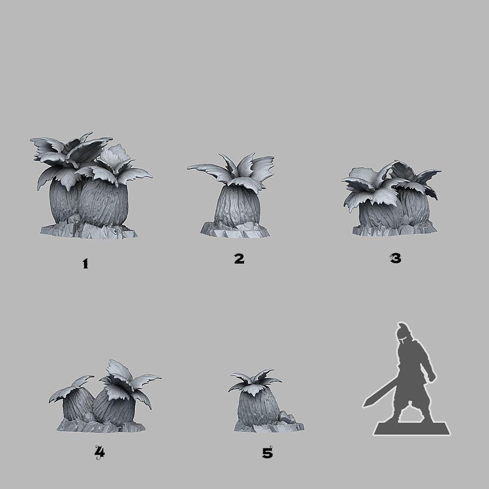 Mystical Night Flowers - Fantastic Plants and Rocks | 28mm and 32mm | Wargaming | DnD | Tabletop Roleplaying