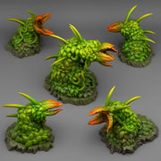 Carnivorous Hedges Scatter Terrain - Fantastic Plants and Rocks | 28mm and 32mm | Wargaming | DnD | Tabletop Roleplaying