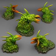 Carnivorous Hedges Scatter Terrain - Fantastic Plants and Rocks | 28mm and 32mm | Wargaming | DnD | Tabletop Roleplaying