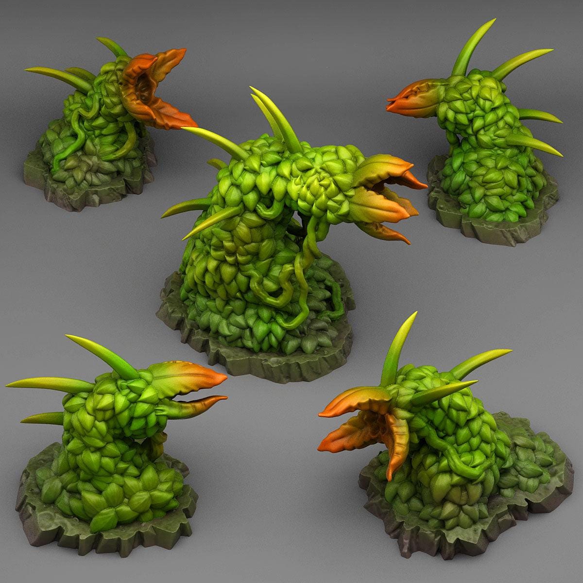 Carnivorous Hedges Scatter Terrain - Fantastic Plants and Rocks | 28mm and 32mm | Wargaming | DnD | Tabletop Roleplaying