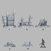 Autumn Ruins Scatter Terrain - Fantastic Plants and Rocks | 28mm and 32mm | Wargaming | DnD | Tabletop Roleplaying