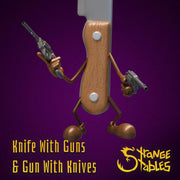 Gun with Knives, and Knife with Guns - Strange Stables | 28mm and 32mm | Wargaming | DnD | Tabletop Roleplaying