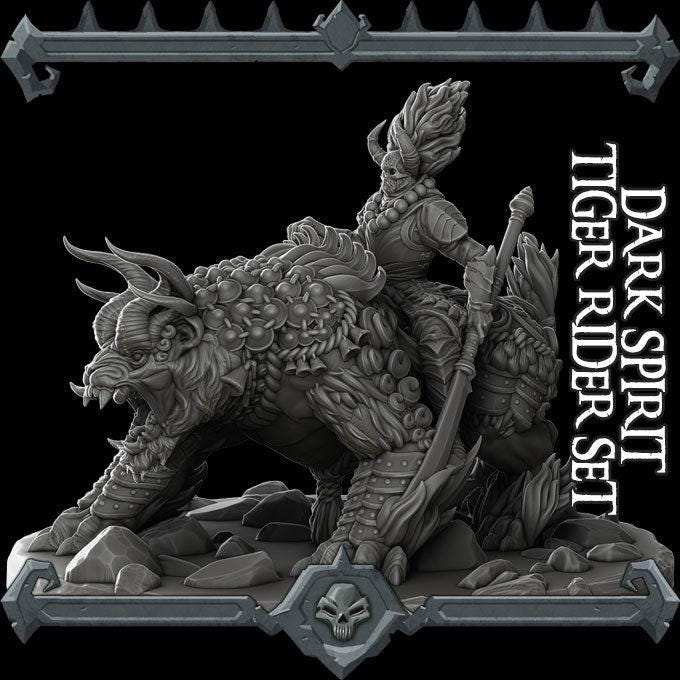 Darkspirit Tiger Rider - Rocket Pig Games | 28mm and 32mm | Wargaming | DnD | Tabletop Roleplaying