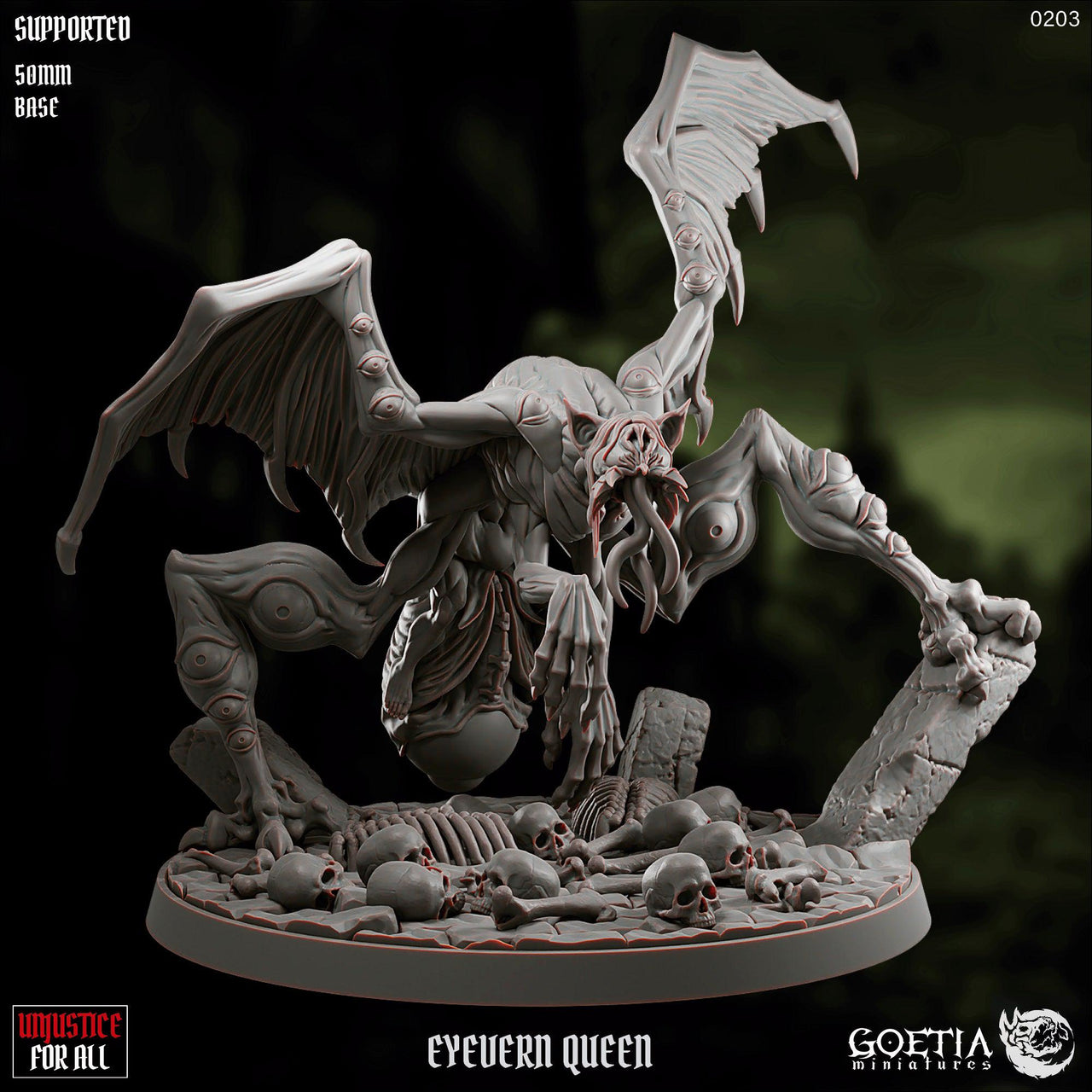 Eyevern Queen, Mutant Bat Horror - Goetia Miniatures | 28mm and 32mm | Wargaming | DnD | Tabletop Roleplaying