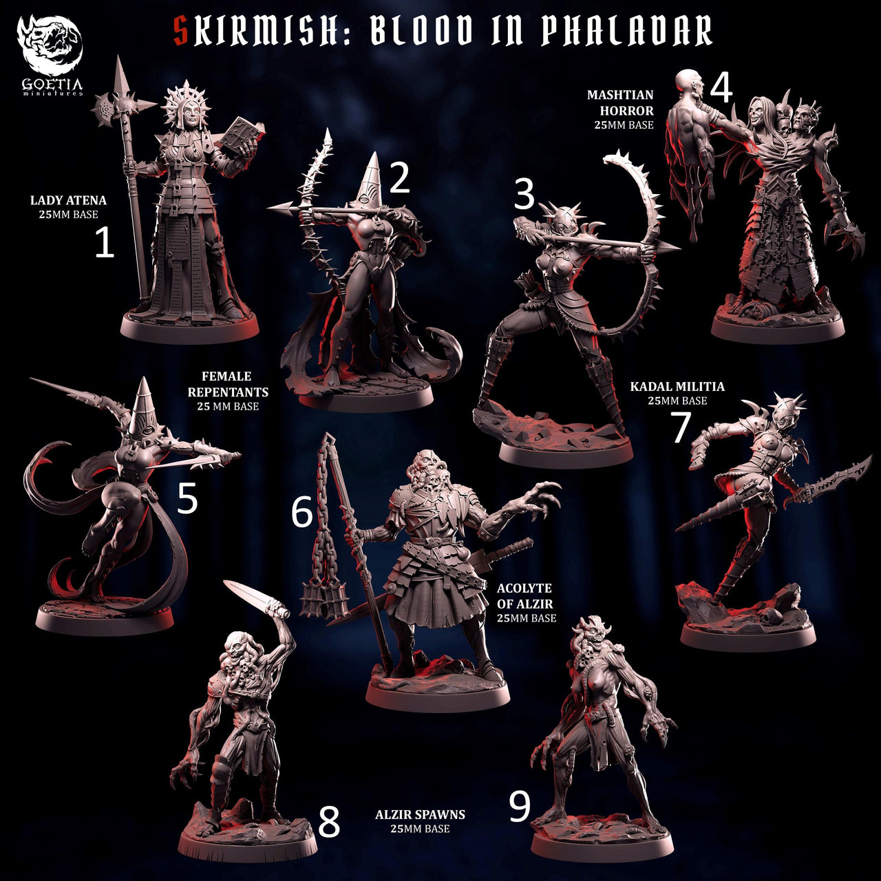 Blood in Phaladar, Skirmish Warband - Goetia Miniatures | 28mm and 32mm | Wargaming | DnD | Tabletop Roleplaying
