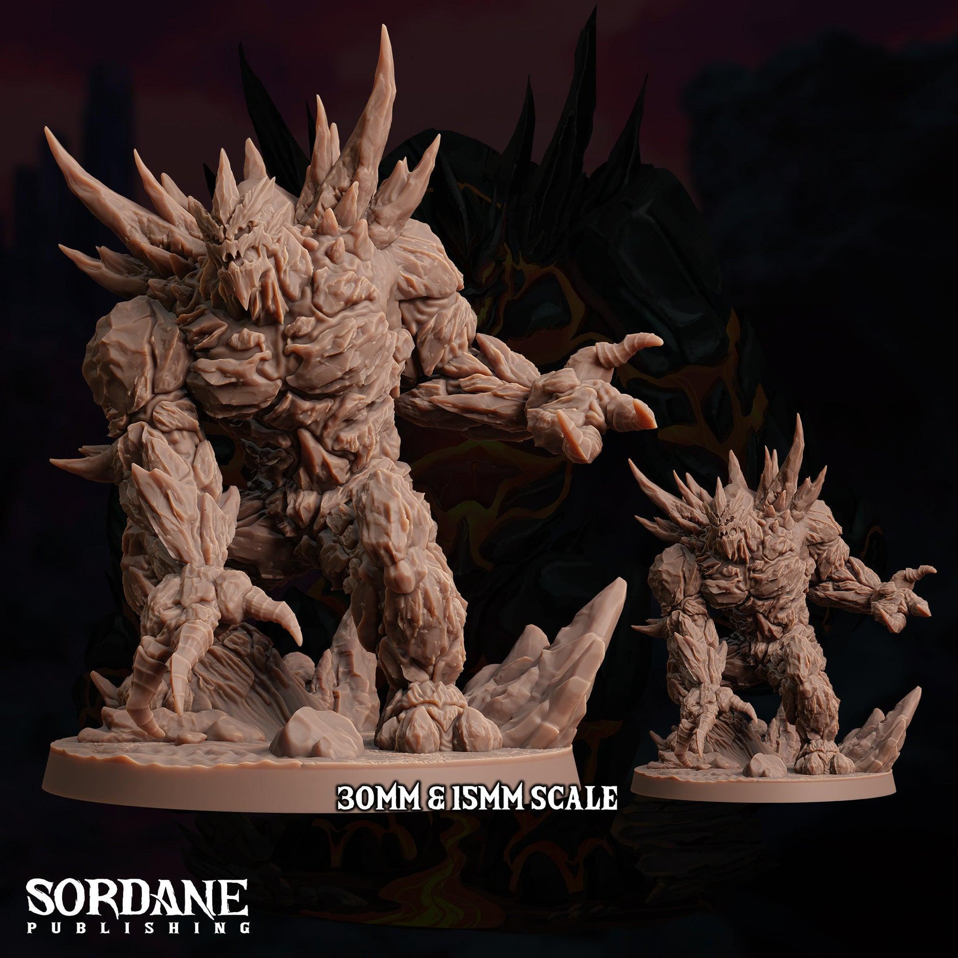 Brimstone Behemoth. Evil Earth Elemental - Sordane Publishing | 28mm and 32mm | Wargaming | DnD | Tabletop Roleplaying