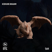 Icemane Dragon. Wooly Ice Dragon - Sordane Publishing | 28mm and 32mm | Wargaming | DnD | Tabletop Roleplaying