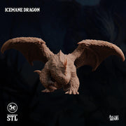 Icemane Dragon. Wooly Ice Dragon - Sordane Publishing | 28mm and 32mm | Wargaming | DnD | Tabletop Roleplaying