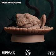 Grim Broodlings. Giant Frog Spawn - Sordane Publishing | 28mm and 32mm | Wargaming | DnD | Tabletop Roleplaying