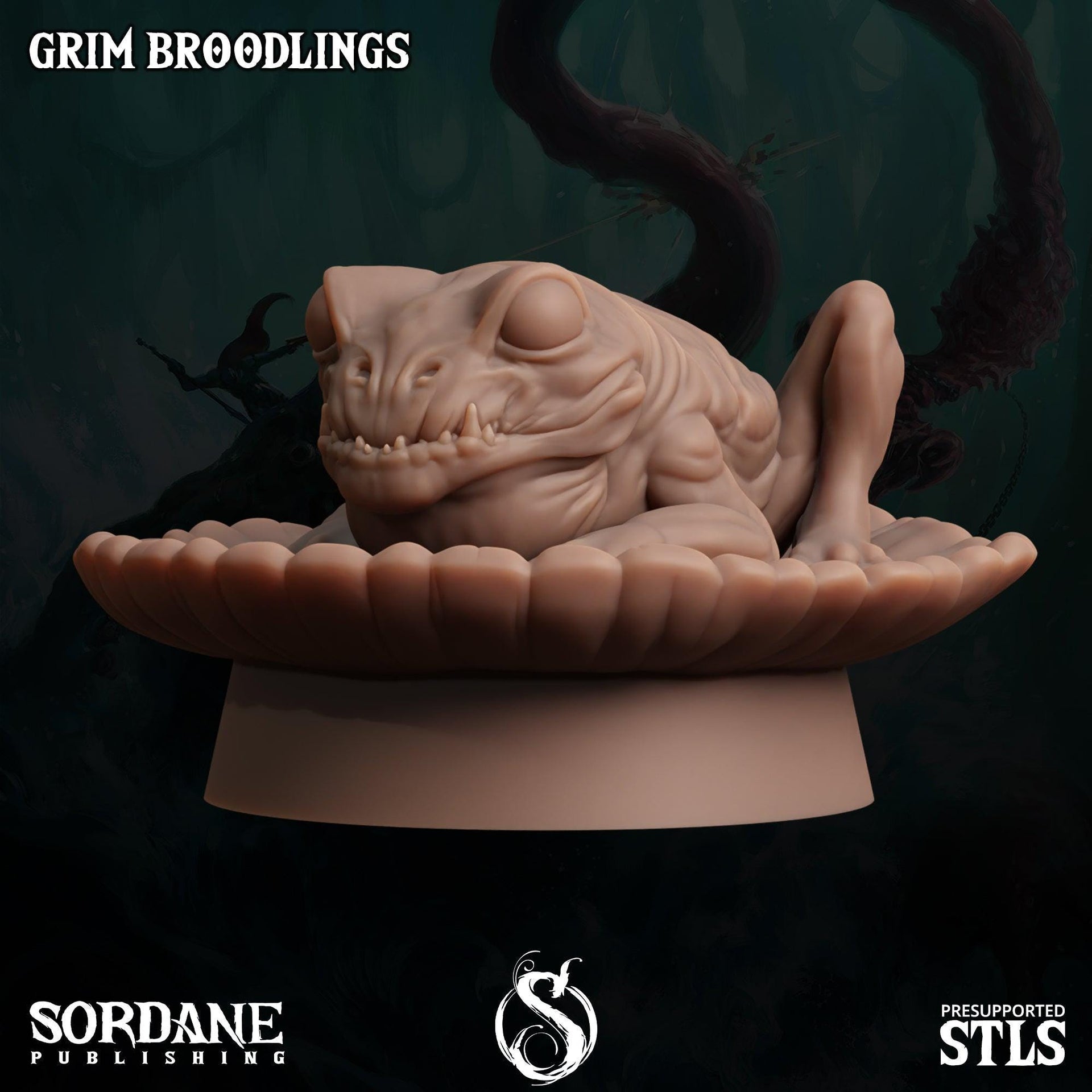 Grim Broodlings. Giant Frog Spawn - Sordane Publishing | 28mm and 32mm | Wargaming | DnD | Tabletop Roleplaying