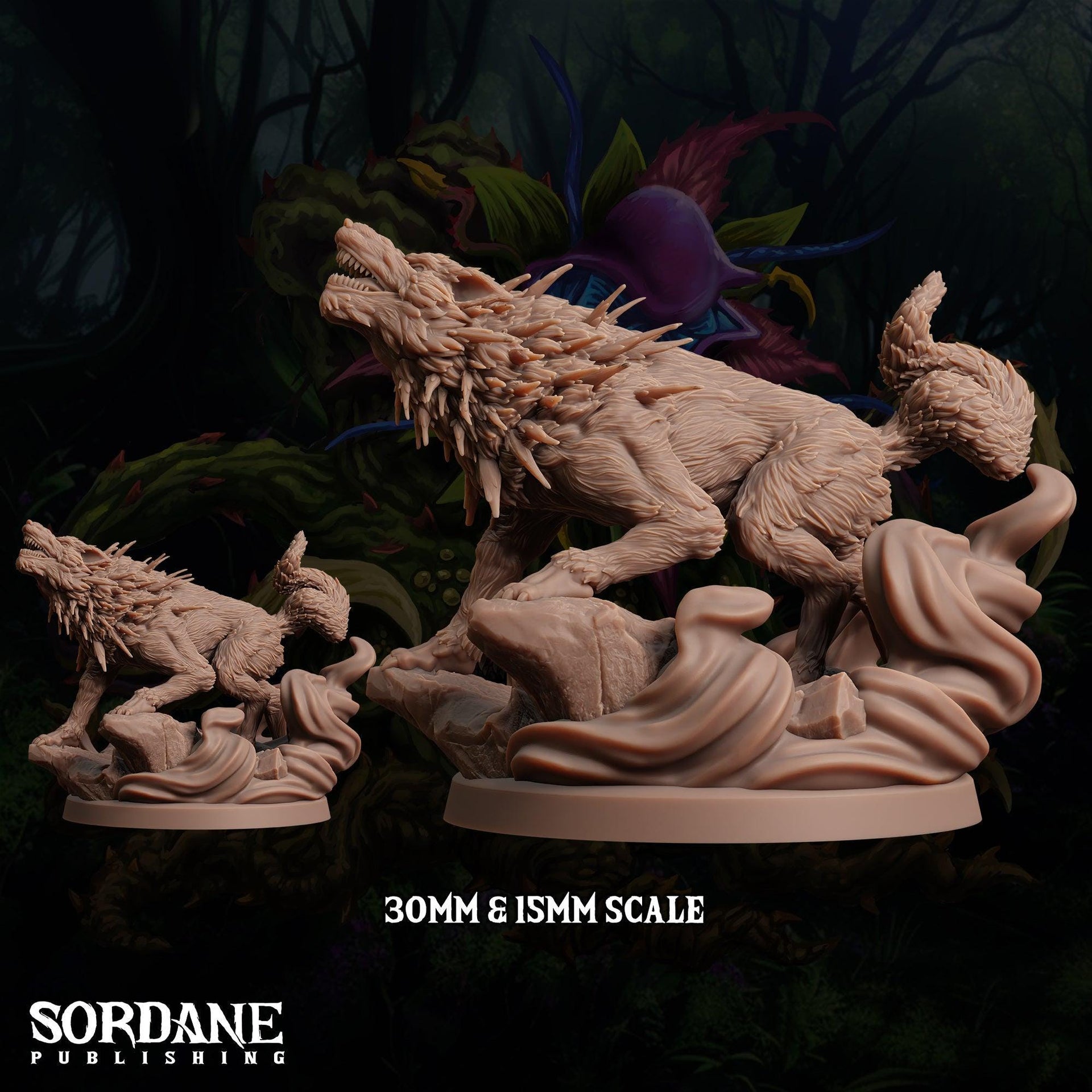 Fellthorn Stalkerr. Spiky Giant Wolf - Sordane Publishing | 28mm and 32mm | Wargaming | DnD | Tabletop Roleplaying