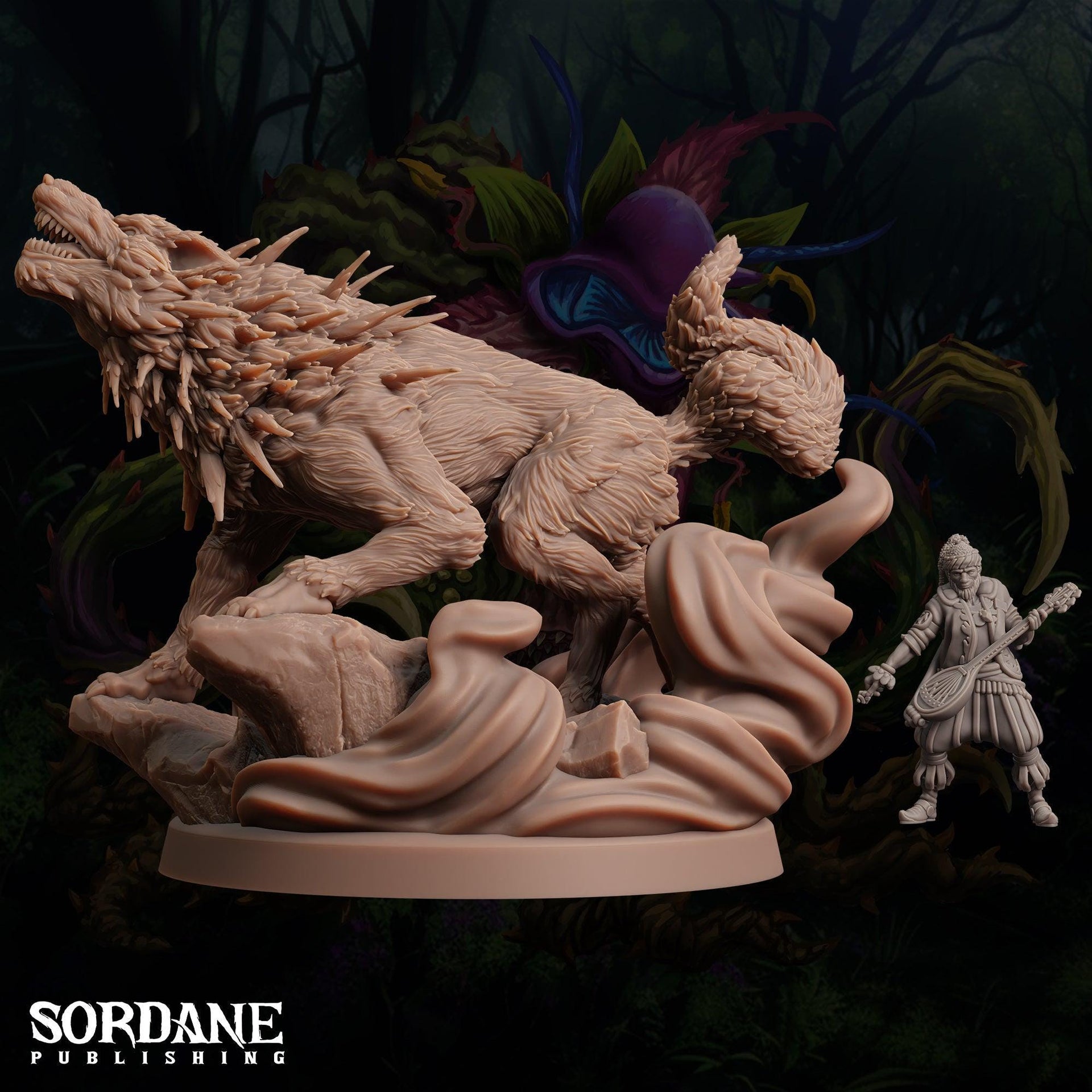 Fellthorn Stalkerr. Spiky Giant Wolf - Sordane Publishing | 28mm and 32mm | Wargaming | DnD | Tabletop Roleplaying