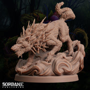 Fellthorn Stalkerr. Spiky Giant Wolf - Sordane Publishing | 28mm and 32mm | Wargaming | DnD | Tabletop Roleplaying