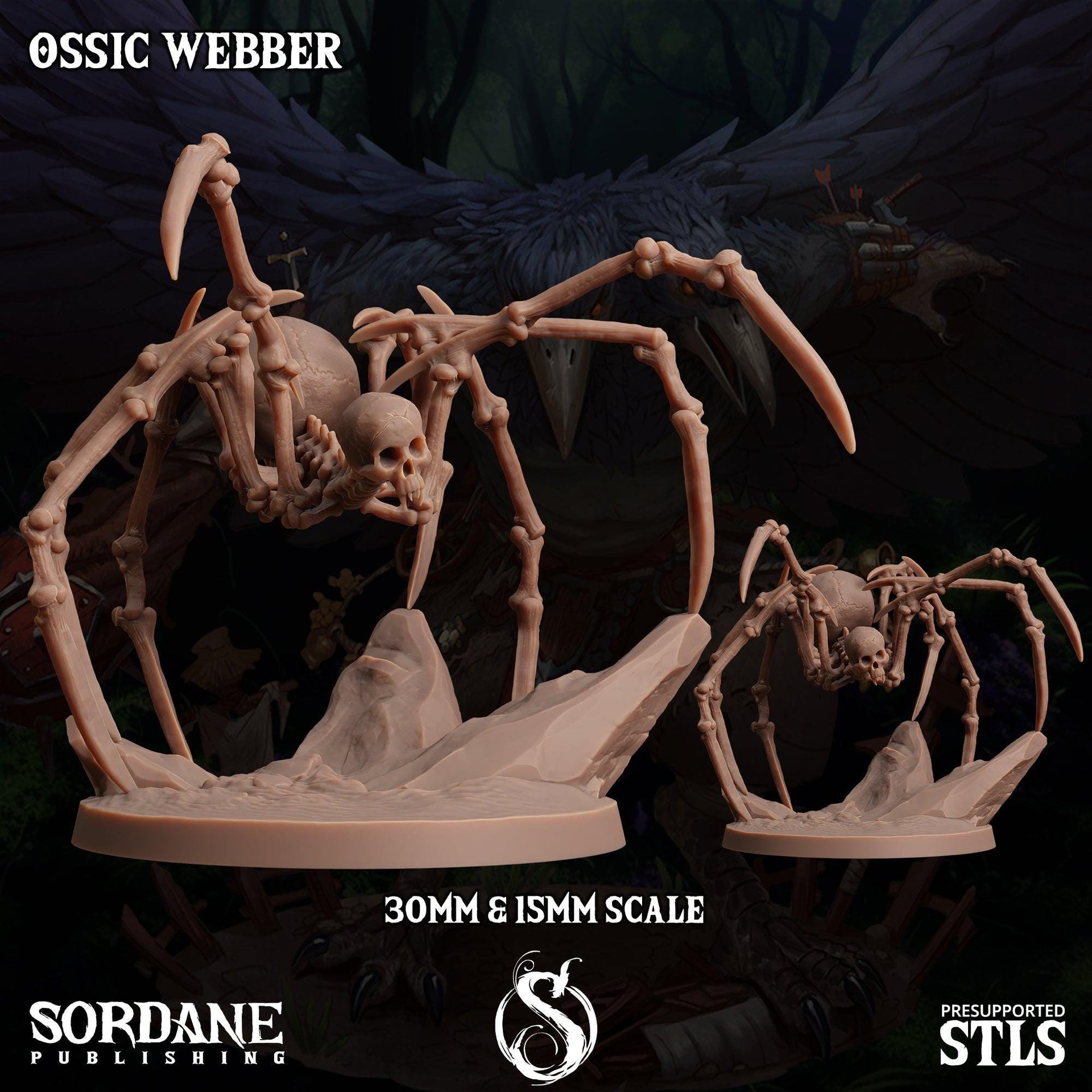 Ossic Weber, Skeleton Spider - Sordane Publishing | 28mm and 32mm | Wargaming | DnD | Tabletop Roleplaying
