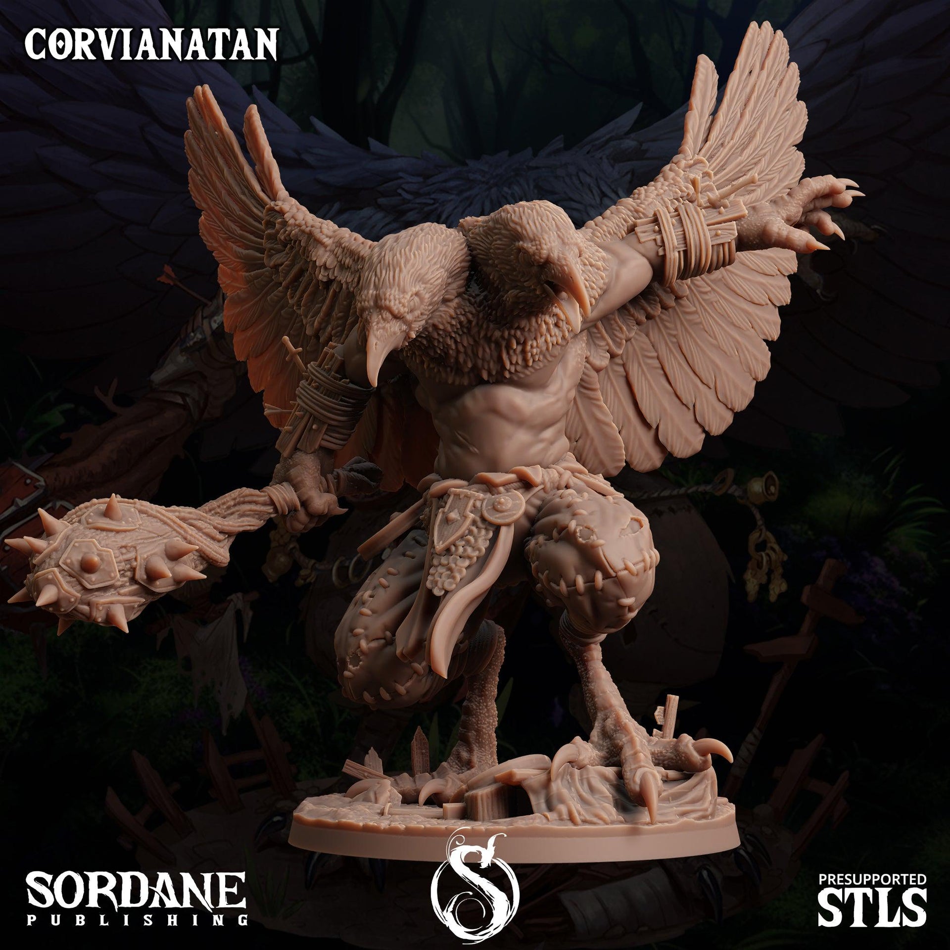 Corvianatan, Birdfolk Etin - Sordane Publishing | 28mm and 32mm | Wargaming | DnD | Tabletop Roleplaying