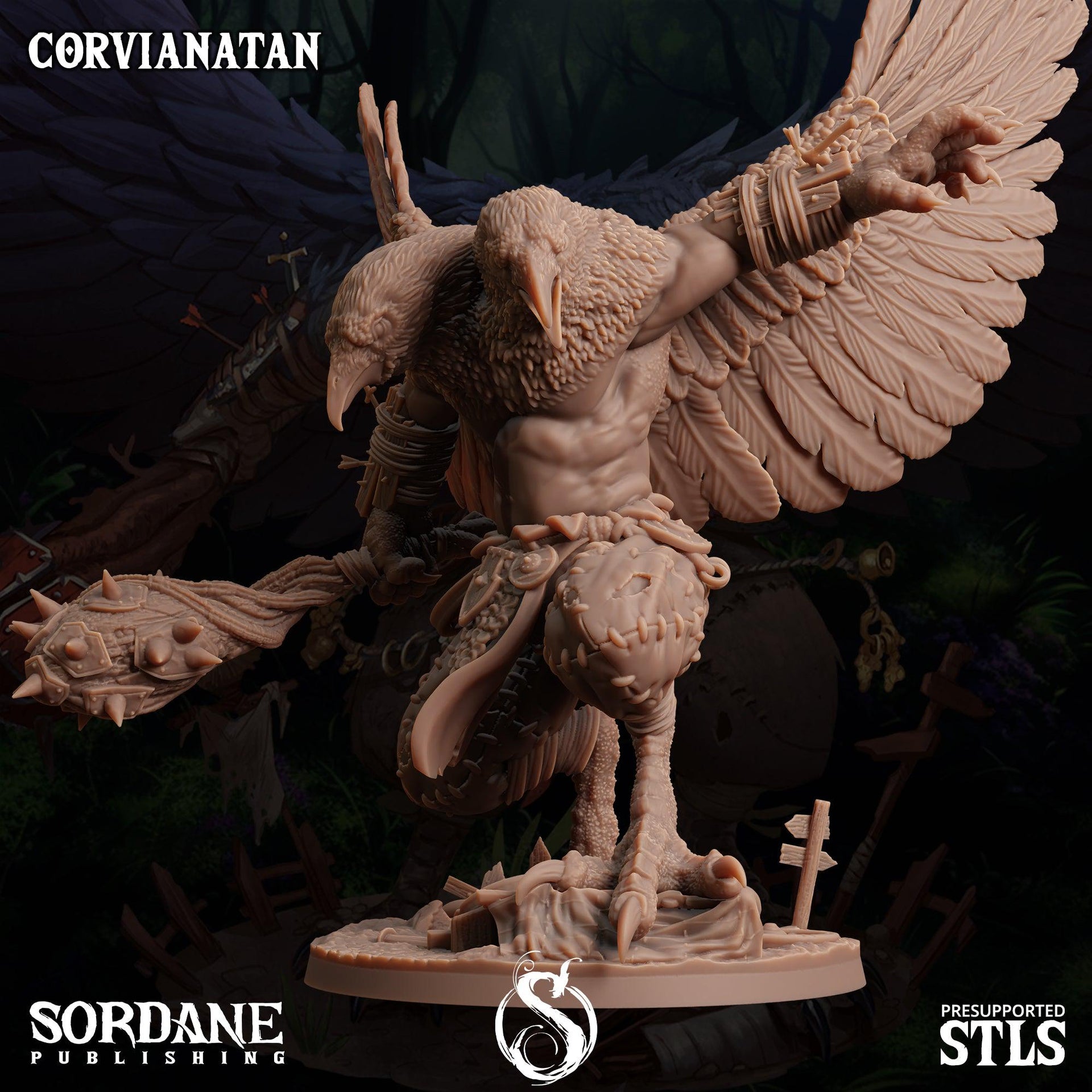 Corvianatan, Birdfolk Etin - Sordane Publishing | 28mm and 32mm | Wargaming | DnD | Tabletop Roleplaying